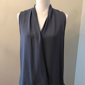 Silk wrap sleeveless blouse